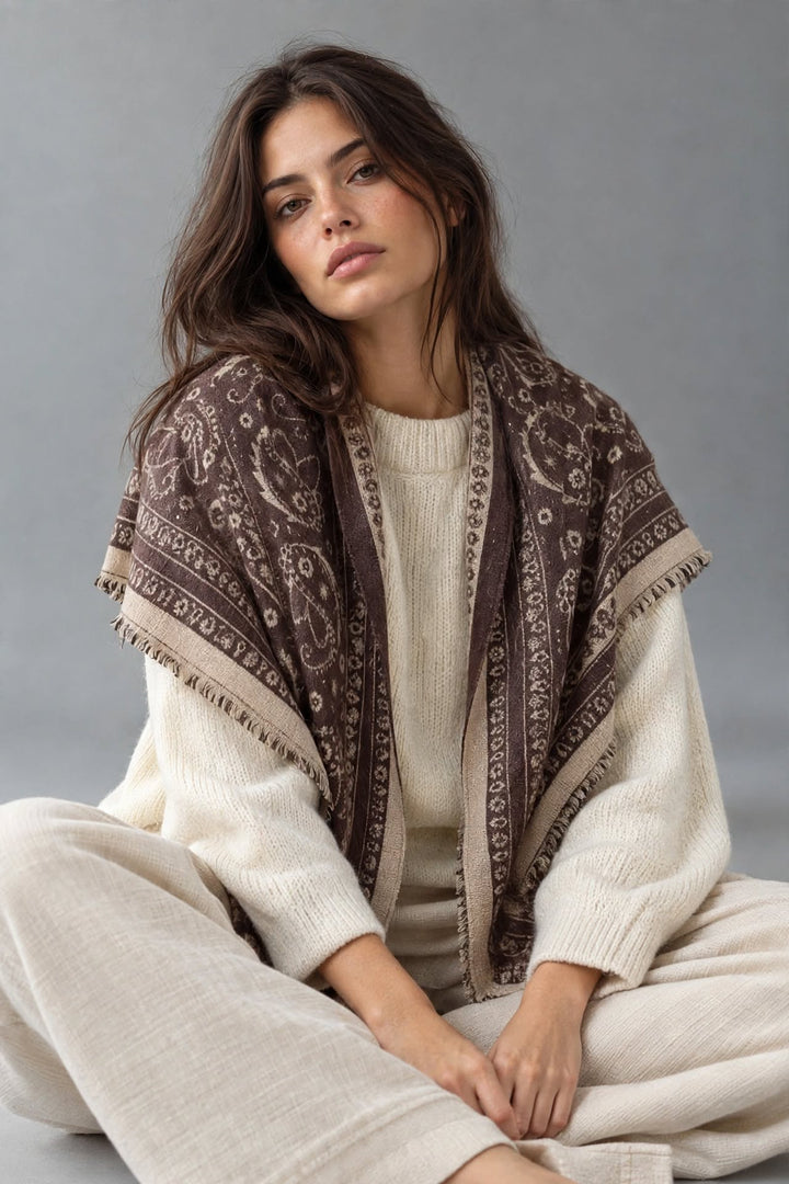 Paisley Fringe Triangle Scarf