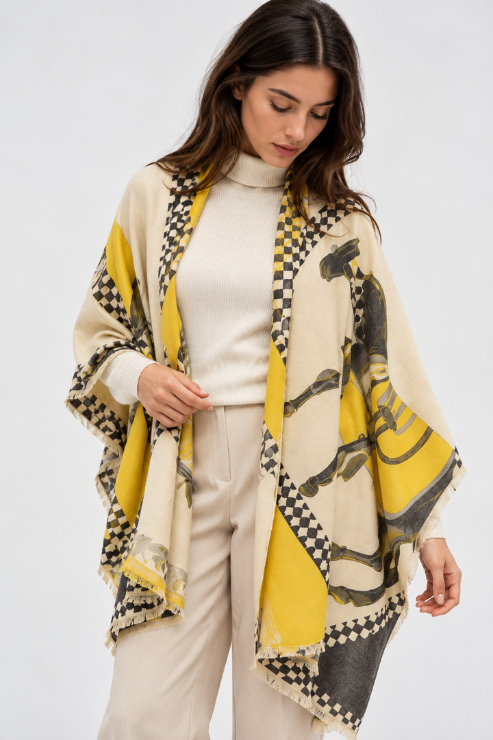 Checkered Equestrian Reversible Scarf
