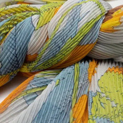 Pleated Floral Geo Scarf