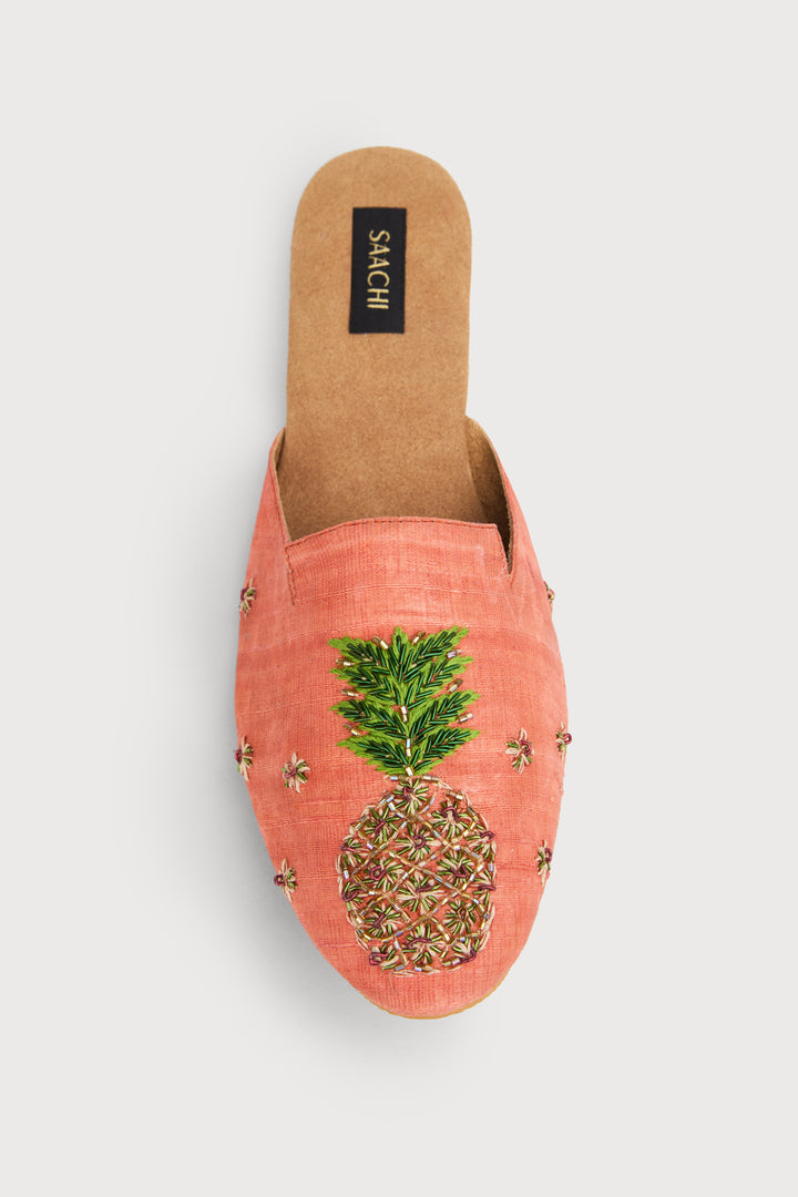 Pineapple Shoe Block Heel Mule