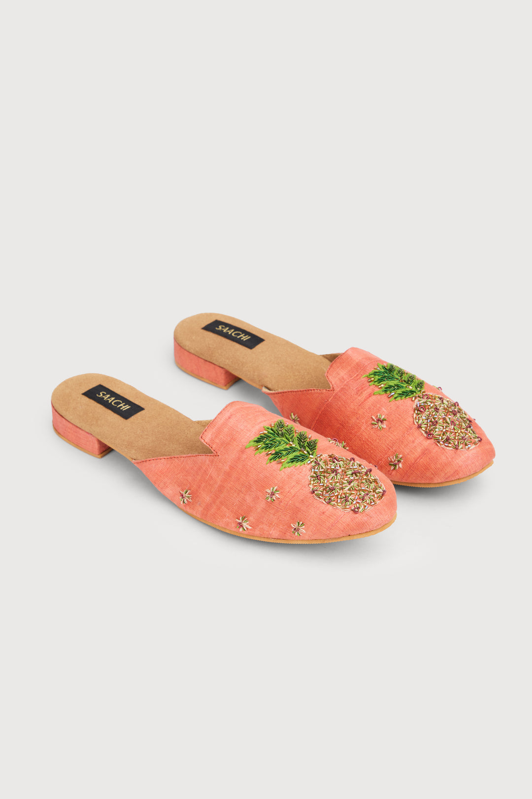 Pineapple Shoe Block Heel Mule