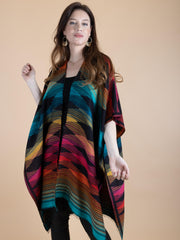 Cotton Rainbow Cascade Ruana
