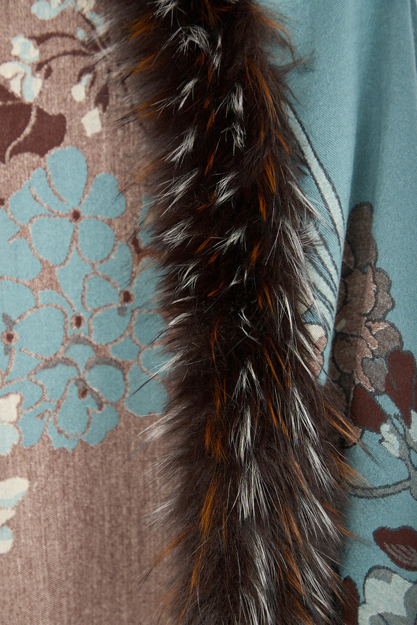 Bloom Reversible Fur Scarf - Light Blue