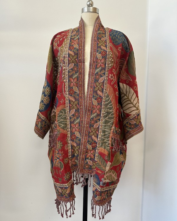 Botanical Tapestry Woven Kimono - Multi