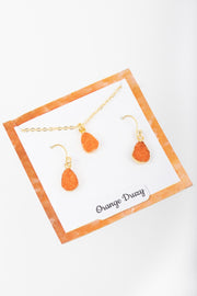 Mini Druzy Earring and Necklace Set