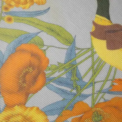 Pleated Floral Geo Scarf