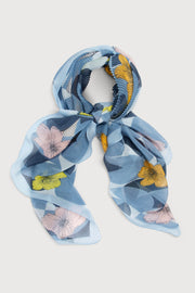 Pleated Floral Geo Scarf