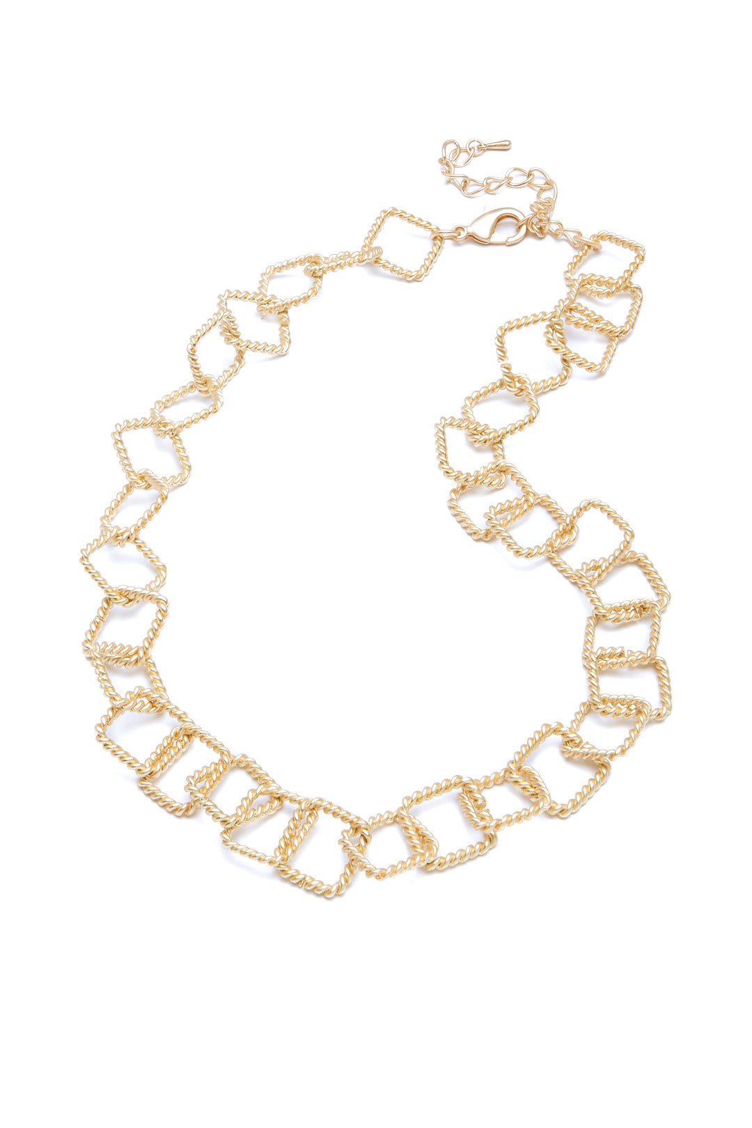 Twisted Diamond Chain Link Necklace