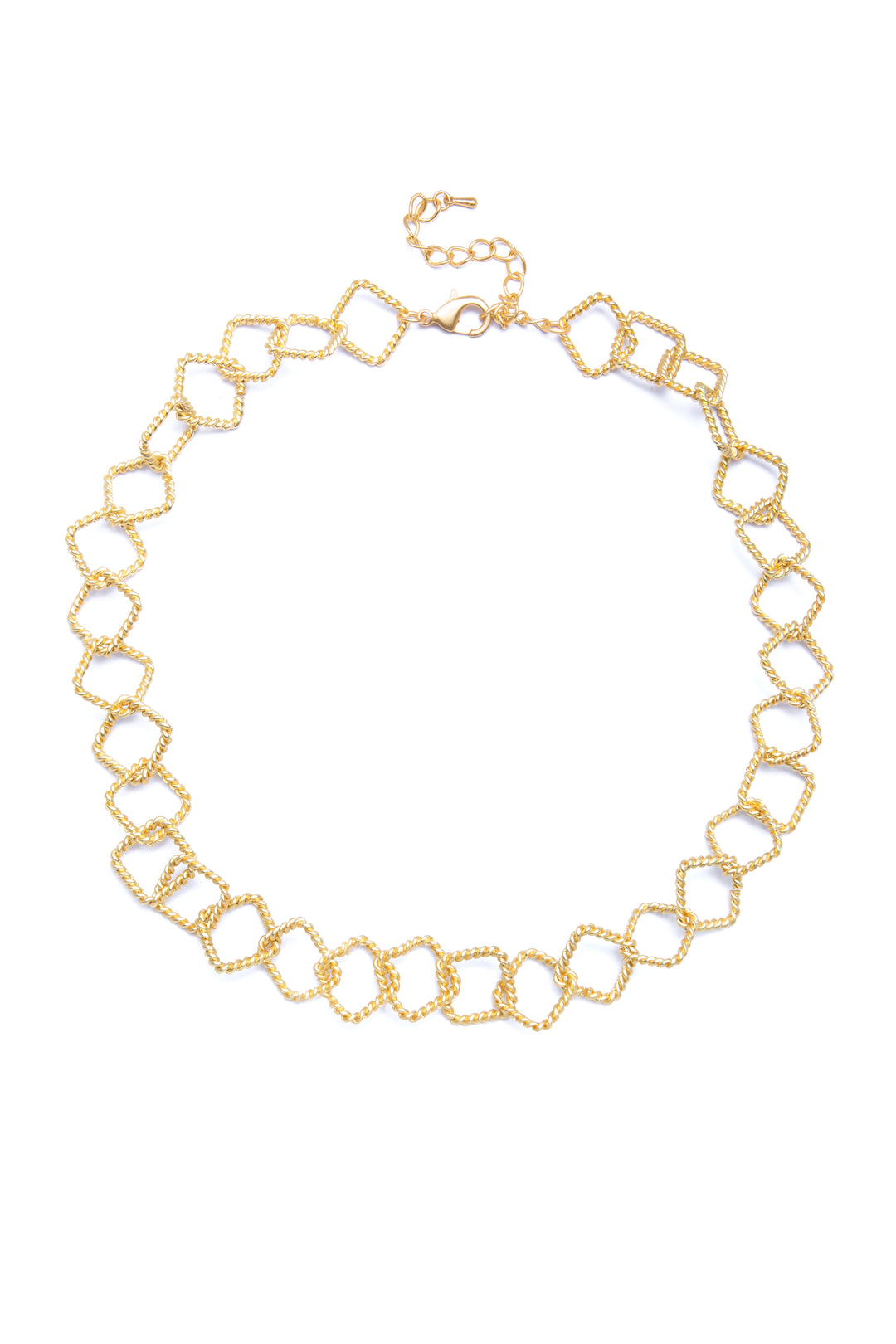 Twisted Diamond Chain Link Necklace