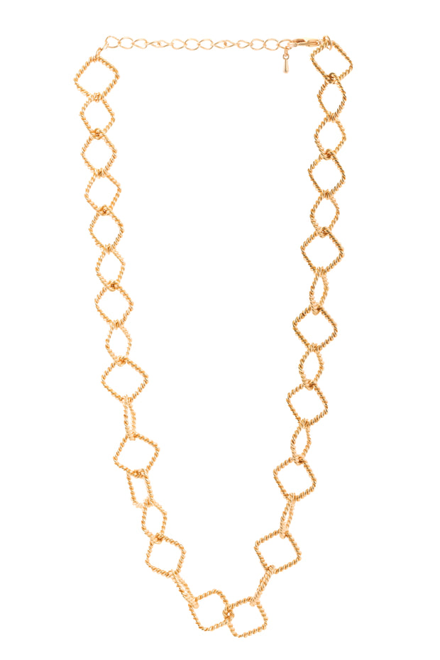 Twisted Diamond Chain Link Necklace