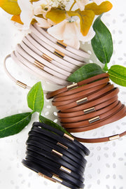 Multi-Strand Vegan Leather Bracelet