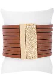 Multi-Strand Vegan Leather Bracelet
