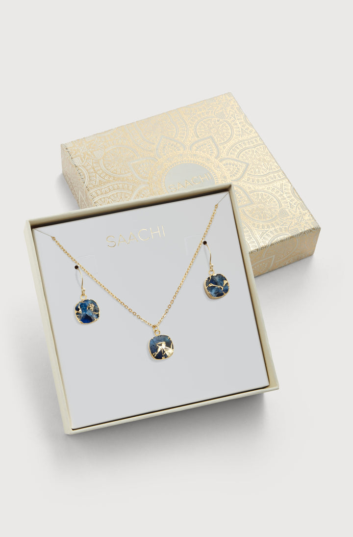 Mojave Mini Cushion Earring and Necklace Set