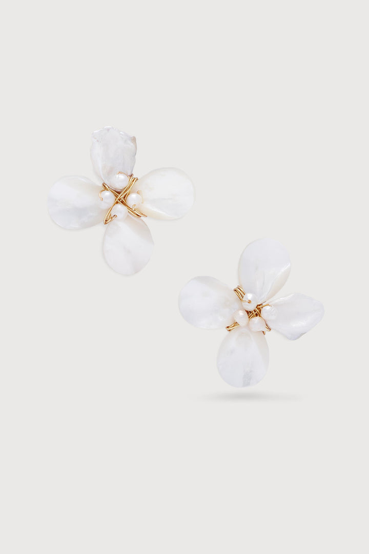 Pearled Flower Earrings