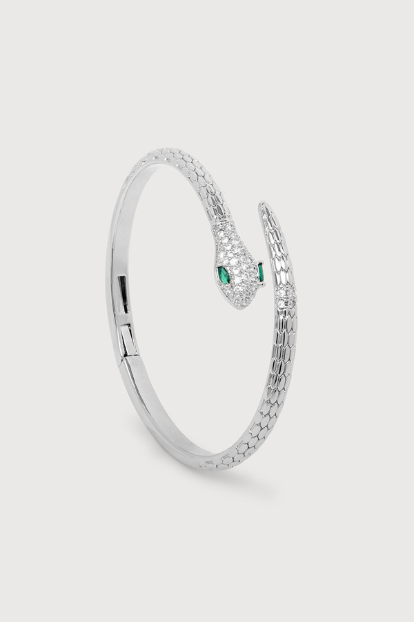 Serpent Sparkle Hinged Cuff