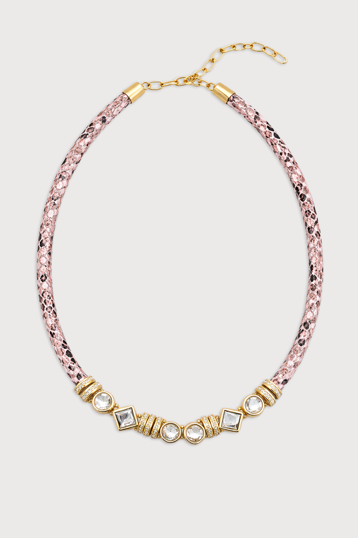 Bling Charm Leather Necklace