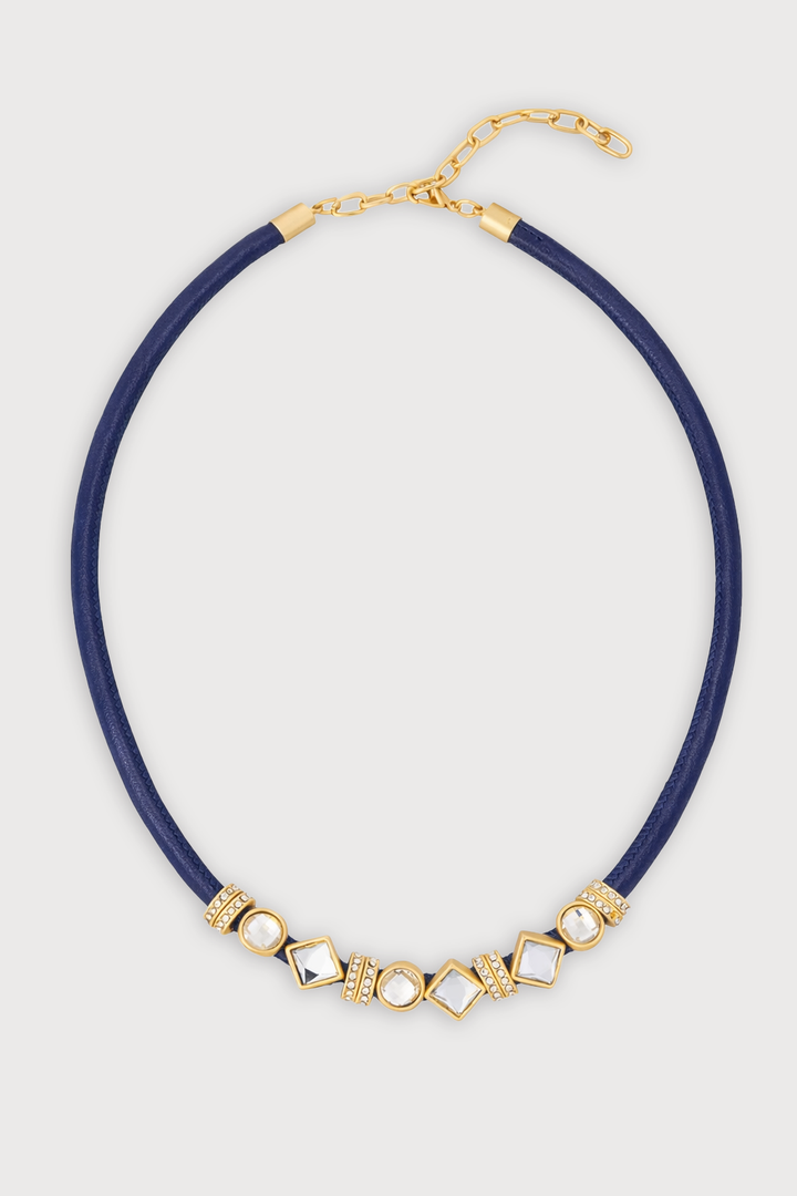Bling Charm Leather Necklace