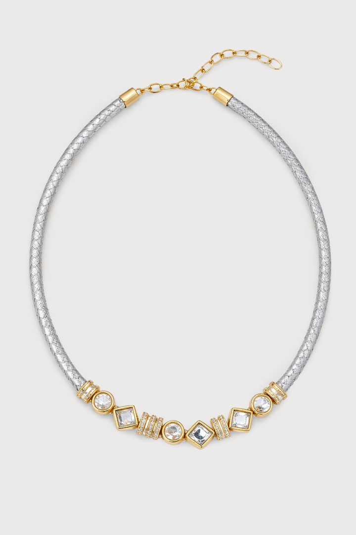 Bling Charm Leather Necklace