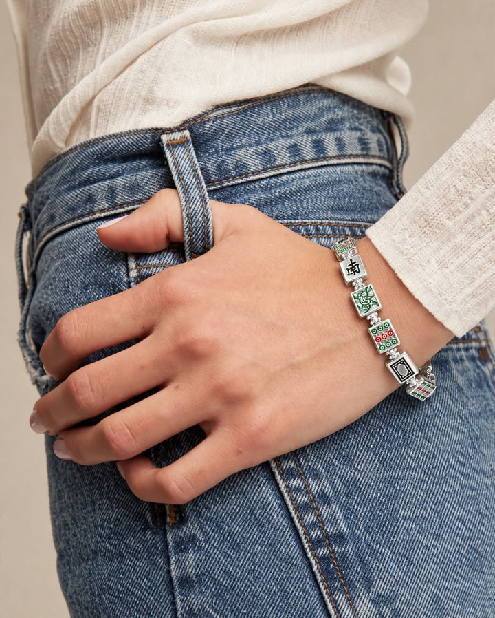 Mahjong Tile Beaded Bracelet