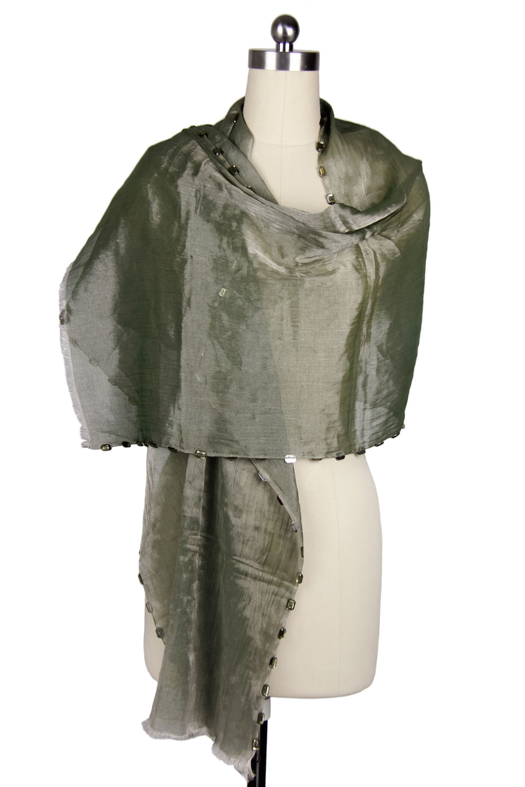 Iridescent Silk Beaded Scarf – Saachi Wholesale