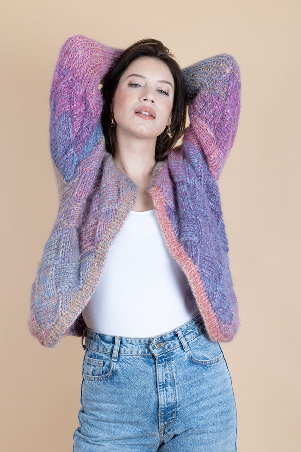 Knitted Basket Weave Cardigan