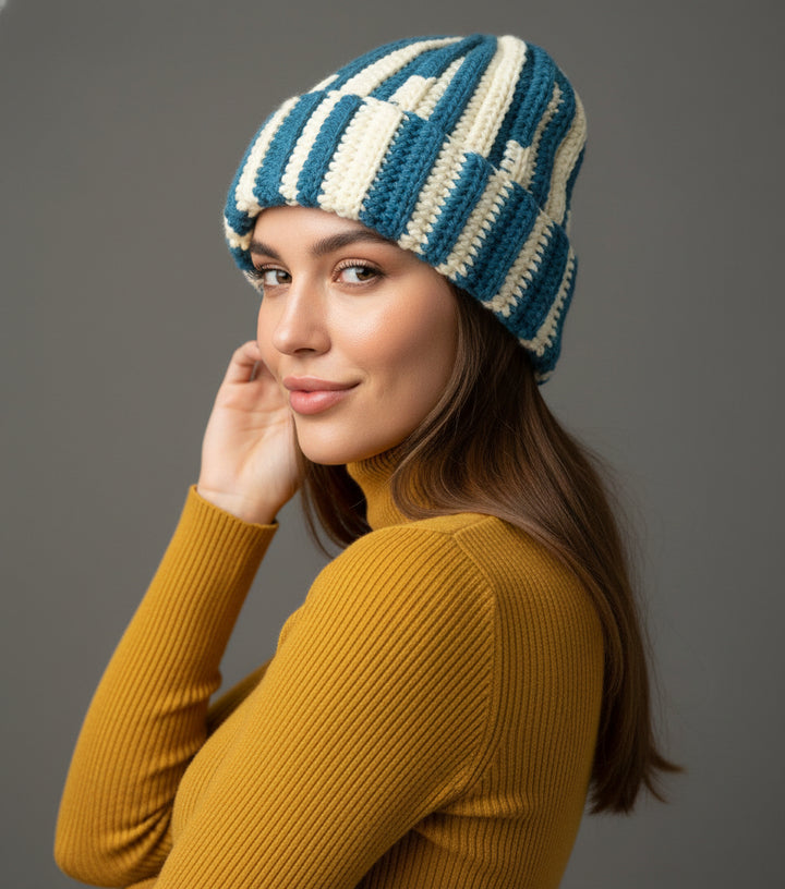 Candy Striped Chunky Beanie