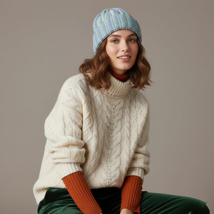 Candy Striped Chunky Beanie