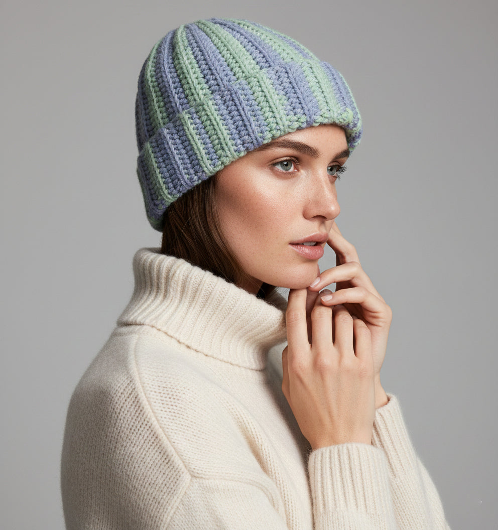 Candy Striped Chunky Beanie
