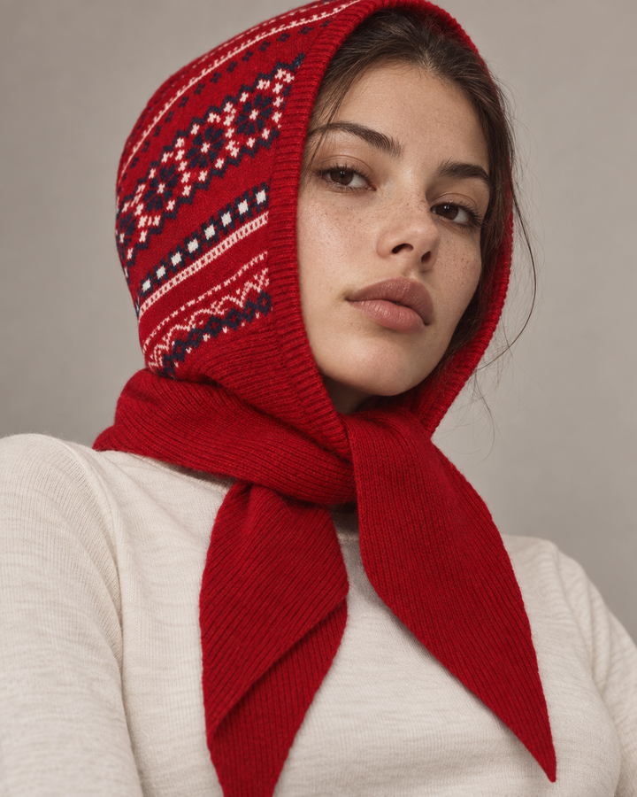 Fair Isle Hooded Scarf