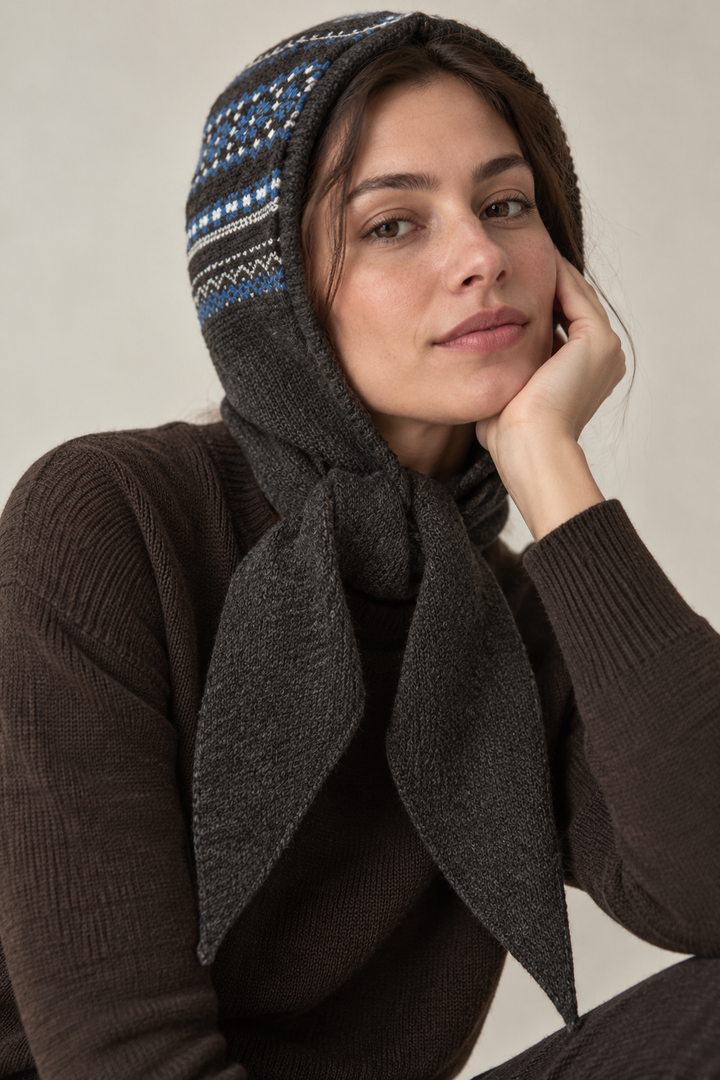 Fair Isle Hooded Scarf
