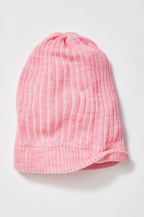 Slouchy Ribbed Cuffed Beanie Pink