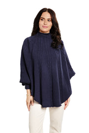 Cable Knit Turtleneck Poncho