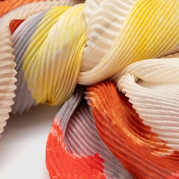 Pleated Floral Geo Scarf