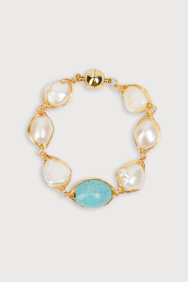 Turquoise Baroque Pearl Bracelet