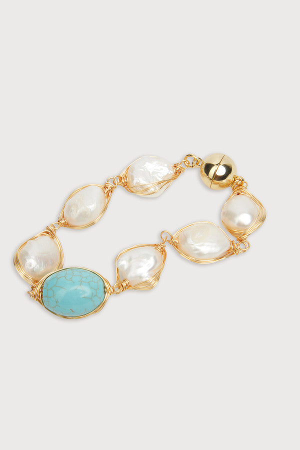 Turquoise Baroque Pearl Bracelet