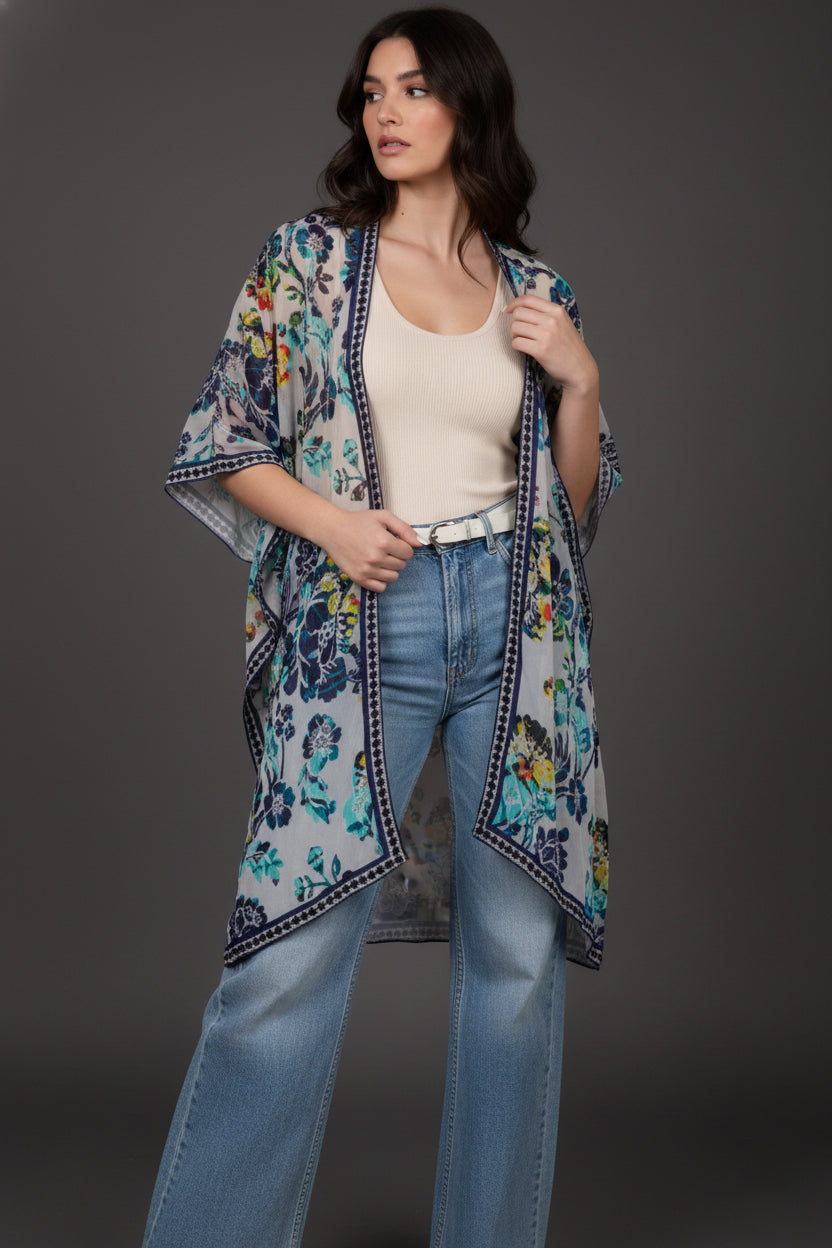Velvet Muse Burnout Kimono