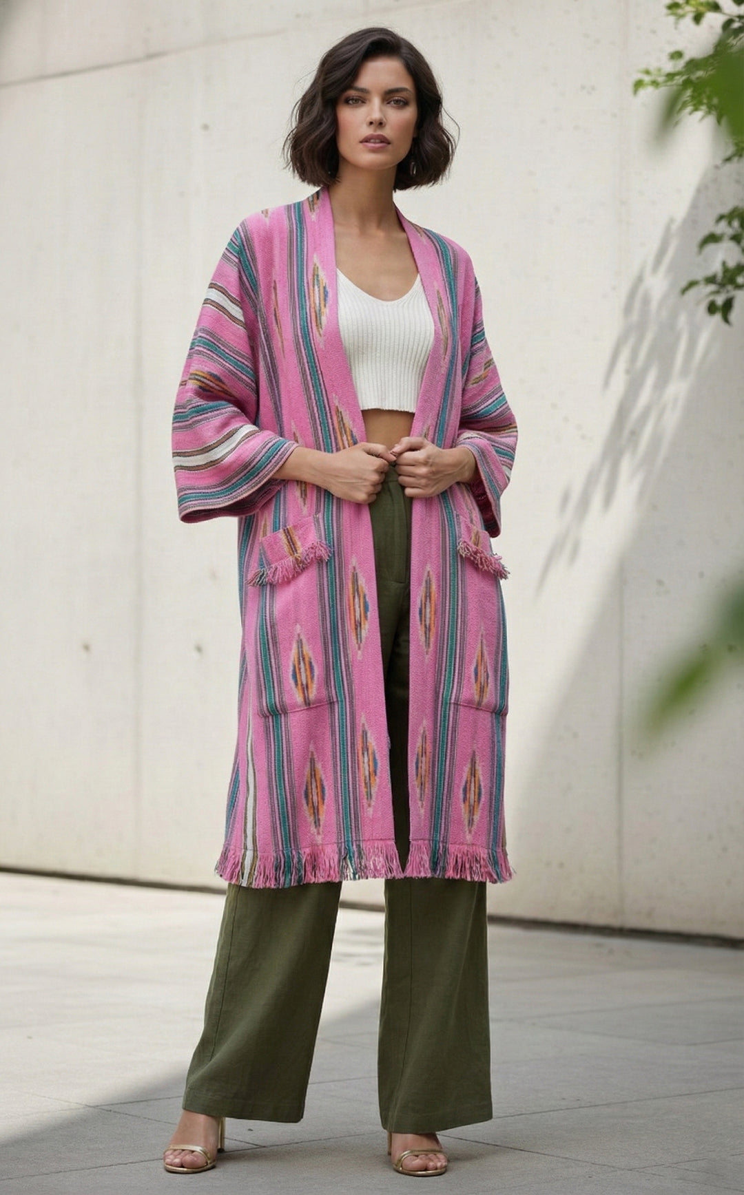 Margarita Ikat Striped Jacket Kimono