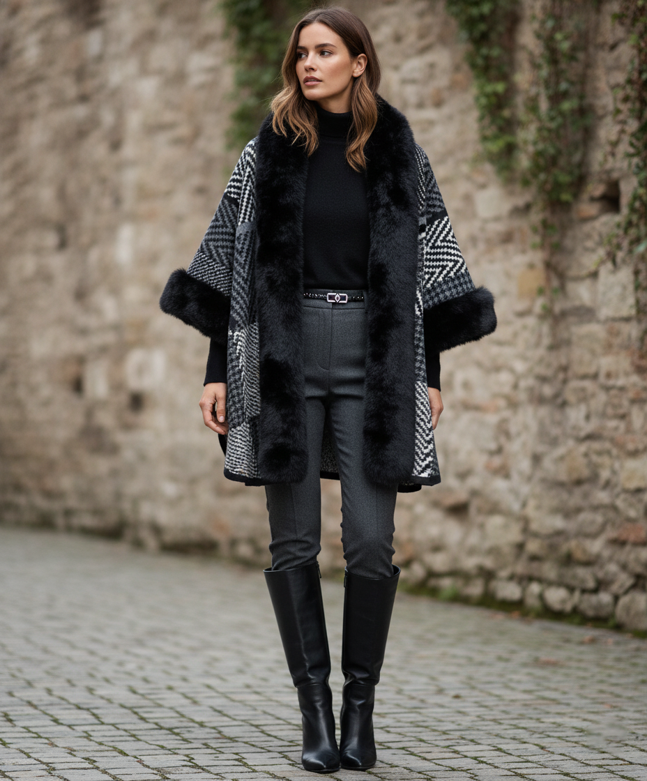 Tania Fur Faux Kimono