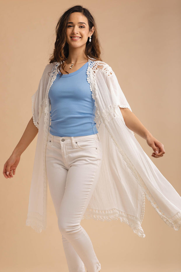 Crochet Detail Kimono