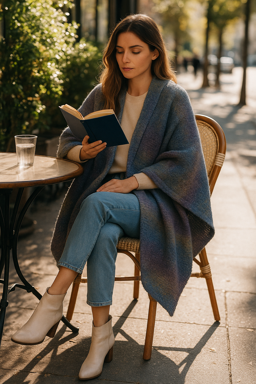 Hooded Gradient Striped Kimono
