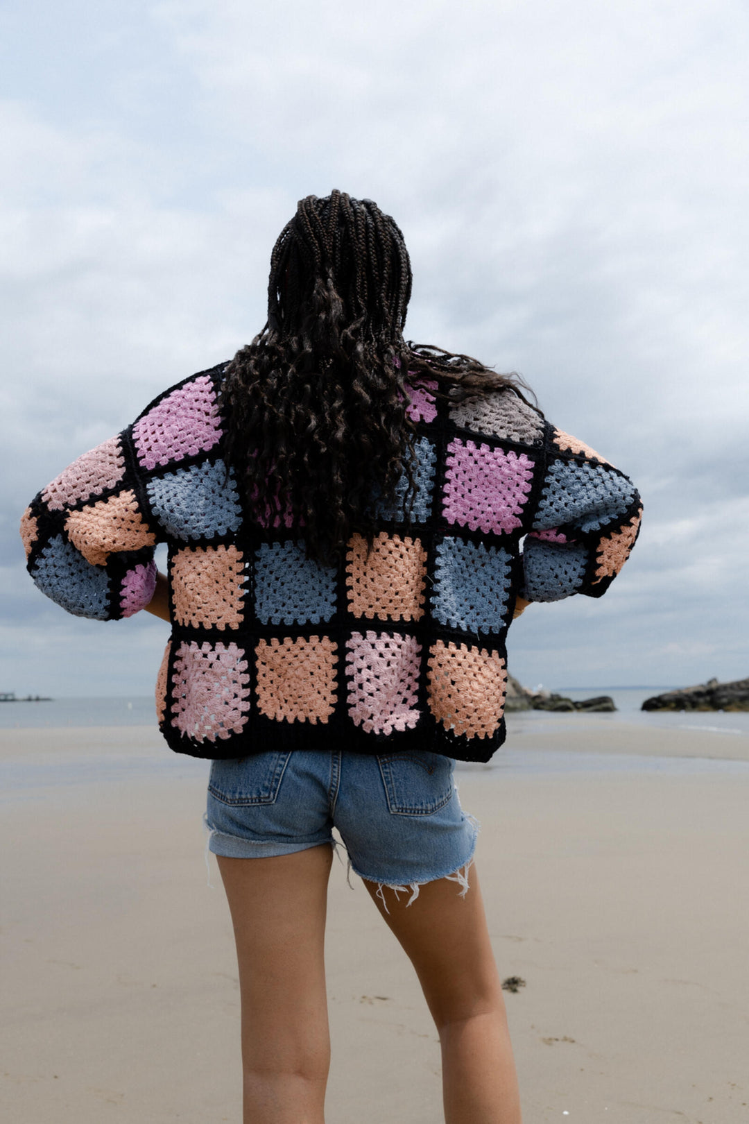 Modern Pastel Crochet Squared Short Jacket