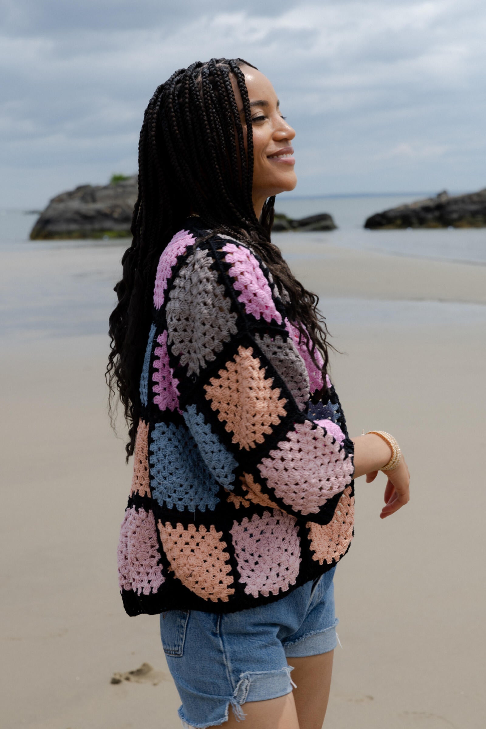 Modern Pastel Crochet Squared Short Jacket – Saachi Wholesale