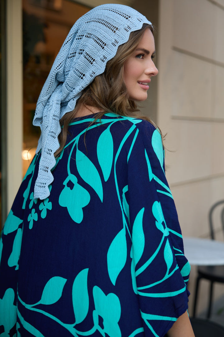 Shadow Floral Print Maxi Kaftan
