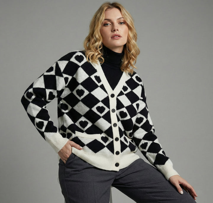 Checkered Hearts Cardigan