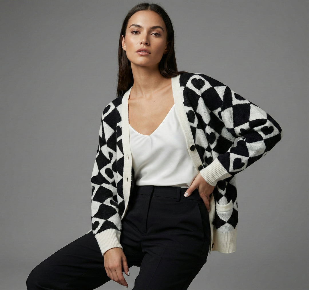 Checkered Hearts Cardigan