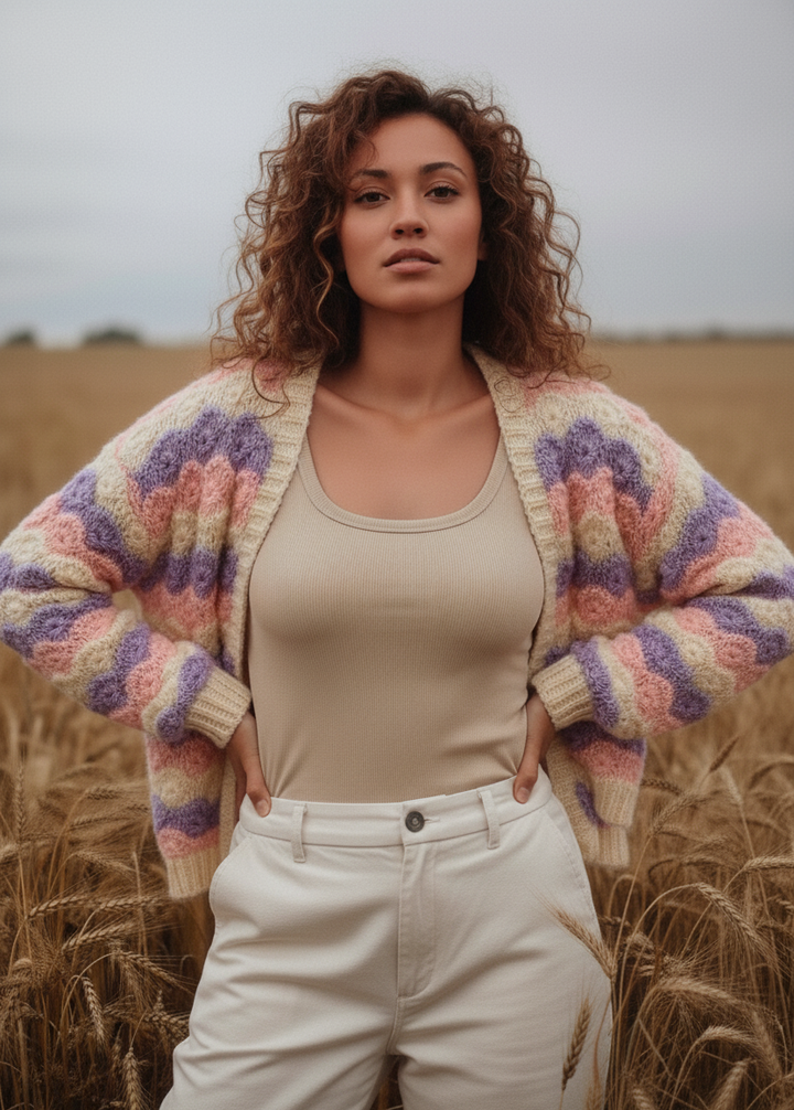 Knitted Pastel Rolling Hills Cardigan