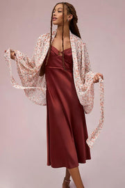 Tie Front Flora Kimono