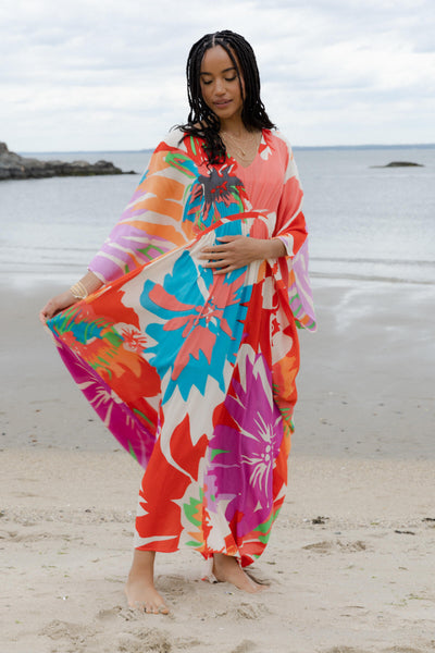 Polychromatic Flowery Kaftan