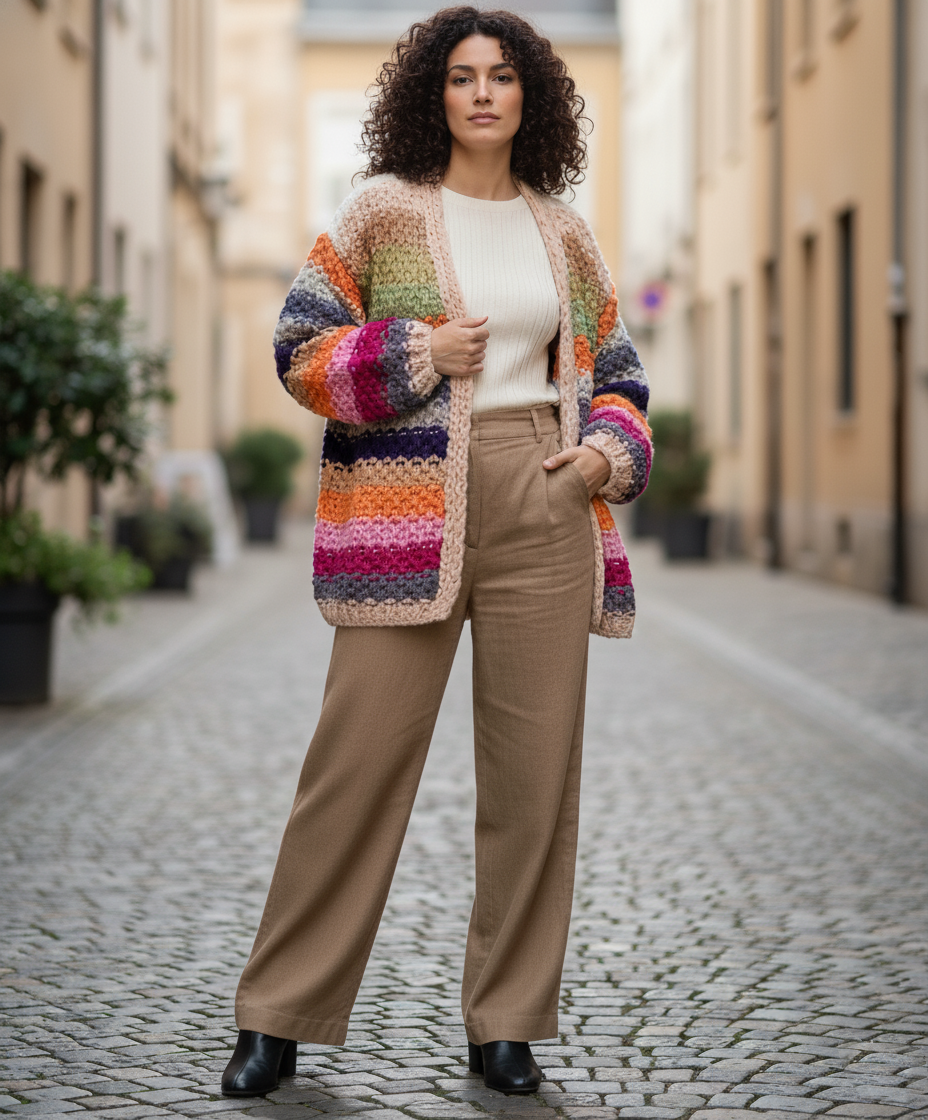 Rainbow Knitted Cardigan