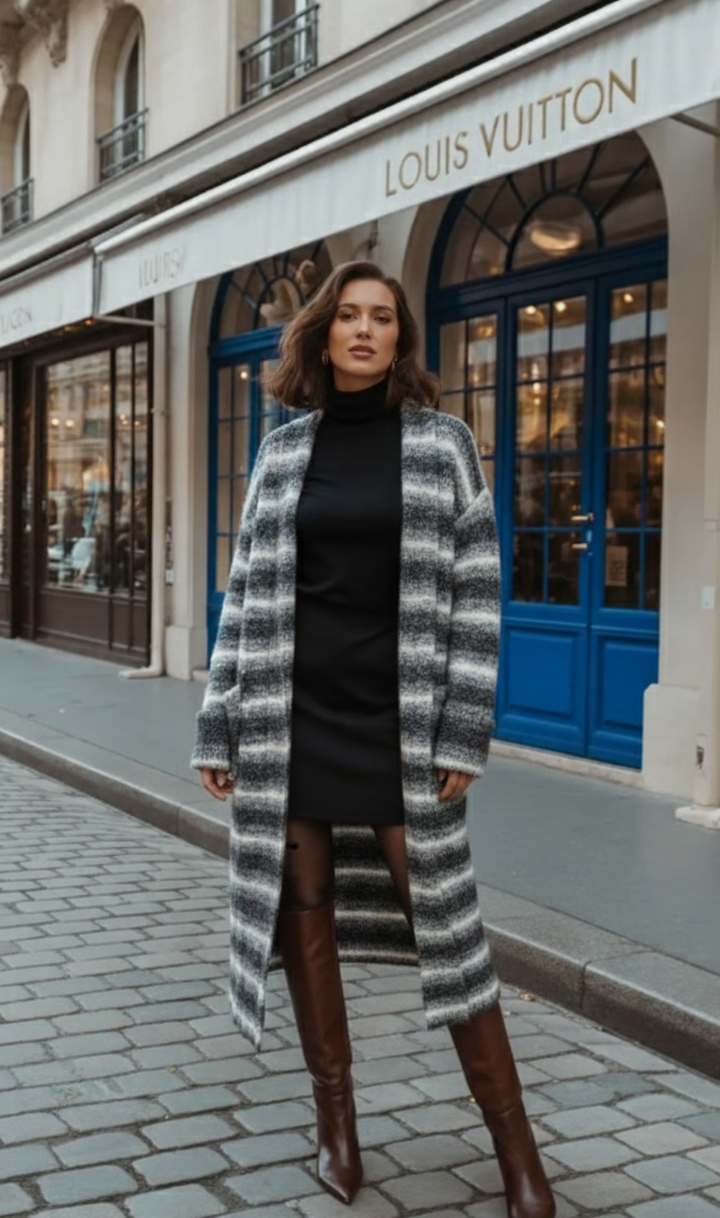 Horizontal Striped Coatigan